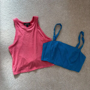 Lot of 2 Juniors Crop Tank Tops -‎ Size S - Freshman & LUSH - NWOT